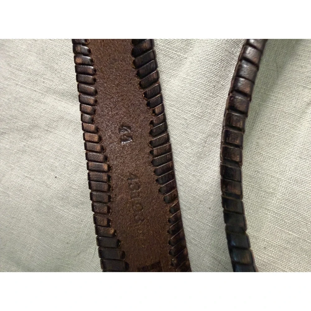 Duluth Leather Belt Mens 44 Brown Braided‎ Solid Brass Boho Western Country